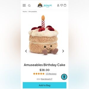 Jellycat Amuseables Birthday Cake